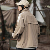 Unisex Jacket Loose Hooded Coat Men's and Women's Stand Collar Jacket